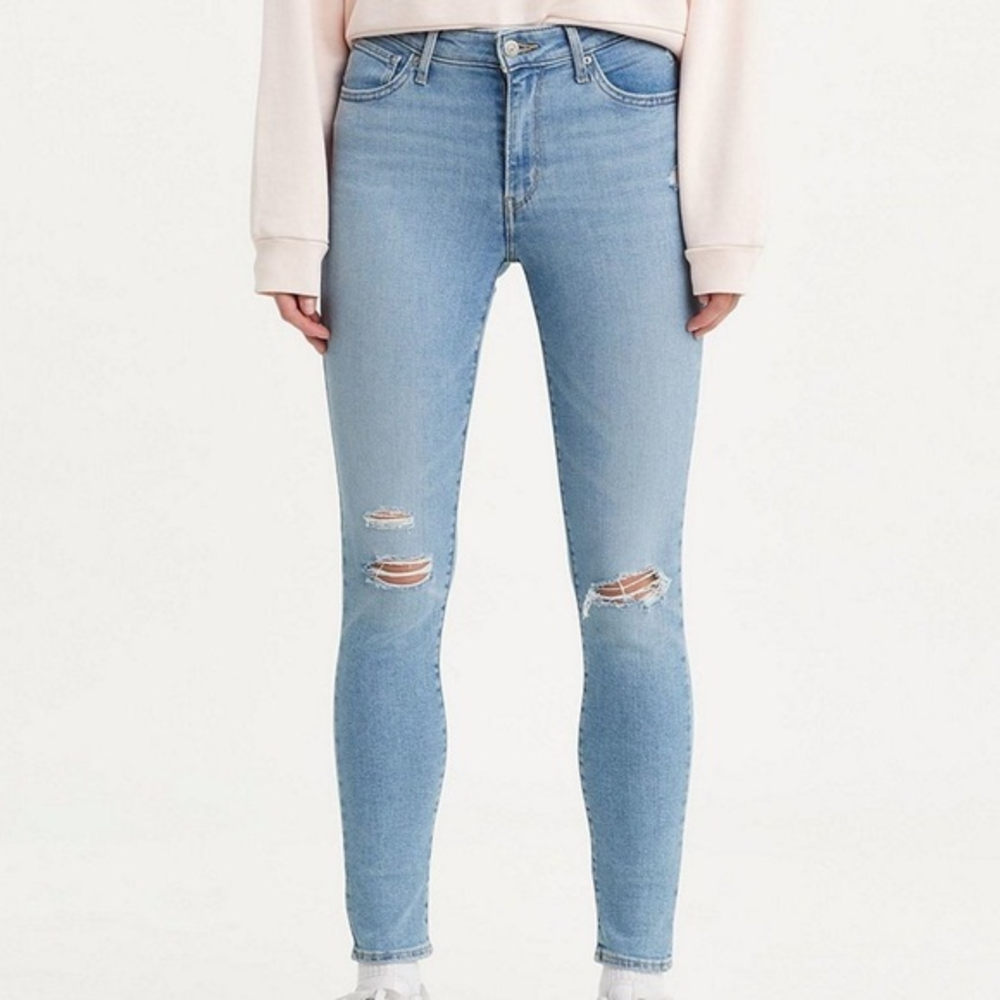 New Levi's 721 High Rise Distressed‎ Skinny Jeans
